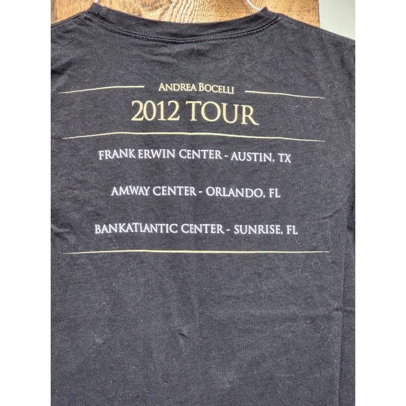 Andrea Bocelli 2012 T-Shirt 2-Sided Black Size M Opera Classical - Picture 1 of 5